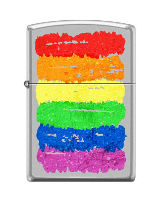 Зажигалка ZIPPO Радуга c с покрытием Satin Chrome™, латунь/сталь, серебристая, матовая, 38x13x57 мм (Серебристый)