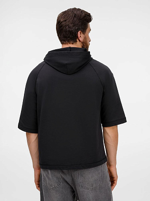 Футболка оверсайз унисекс с капюшоном Neofit, черная