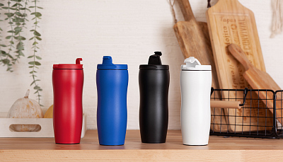 Термостакан "Монтана" 400 мл, покрытие пудра, красный