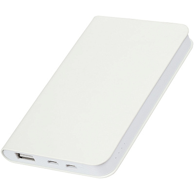 Универсальный аккумулятор "Softi" (5000mAh),белый, 7,5х12,1х1,1см, искусственная кожа, пластик (Белый)