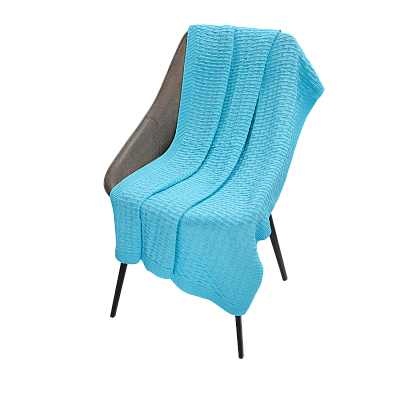 Плед Берта вязаный, 160*90 см  (Голубой)