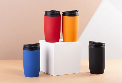 Термостакан "Unicup_Travel" 300 мл, покрытие soft touch, оранжевый