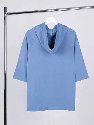 Футболка оверсайз унисекс с капюшоном Neofit, синяя