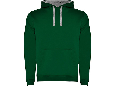 Толстовка с капюшоном Urban мужская (Бутылочный зеленый/серый меланж)