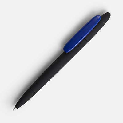 Ручка шариковая Prodir DS5 TRR-P Soft Touch, черная с синим (Синий)