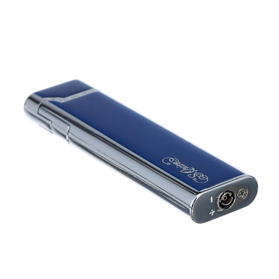 Зажигалка S.Quire газовая кремниевая, синяя, серебристая