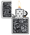 Зажигалка ZIPPO Jungle Design с покрытием Street Chrome, латунь/сталь, серебристая, 38x13x57 мм - Фото 3