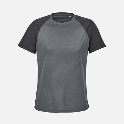 Футболка спортивная женская Vortex Women, черная с темно-серым (Серый)