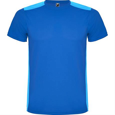 Спортивная футболка DETROIT мужская, БЕЛЫЙ/БИРЮЗОВЫЙ S (Королевский синий)