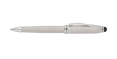Шариковая ручка Cross Townsend Stylus со стилусом 8мм. Цвет - платиновый.