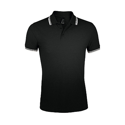 Поло мужское PASADENA MEN 200 (Черный, белый)