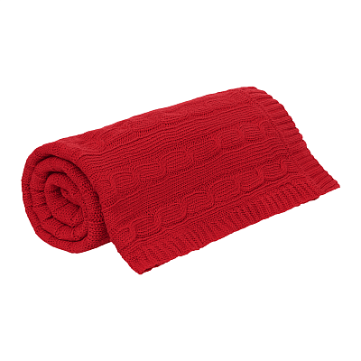 Плед Фадо (Fado) вязаный, красный (без подарочной коробки)