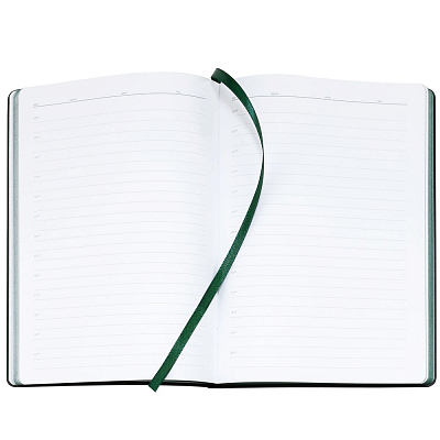 Ежедневник Bookmark, недатированный, черный с зеленым