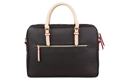 Портфель женский BUGATTI Ella 15'', тёмно-коричневый, полиуретан, 38х6х27,5 см