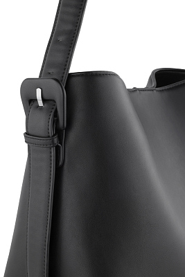 Сумка женская наплечная BUGATTI Luna, черная, полиуретан, 33,5 x 15 x 32 см