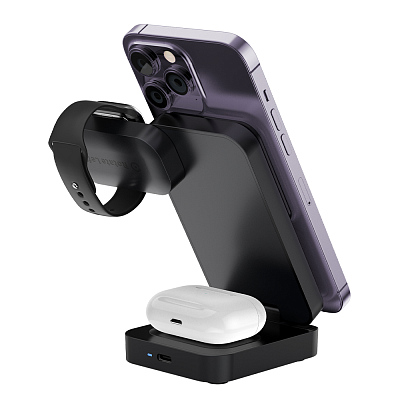 Беспроводное ЗУ Pero WB01 Ultimate MagSafe 3в1