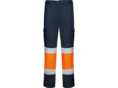 Брюки Daily stretch HV со светоотражающими полосами, мужские (Синий нэйви/неоновый оранжевый)