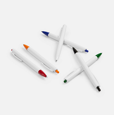 Ручка шариковая Tick, белая с синим