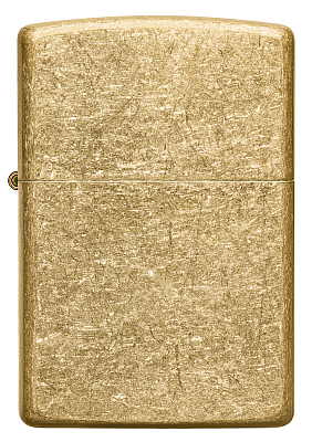 Зажигалка ZIPPO Classic с покрытием Tumbled Brass, латунь/сталь, золотистая, матовая, 38x13x57 мм