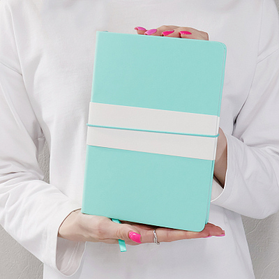 Блокнот A5 Veles в твёрдом переплёте, бирюзовый