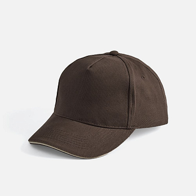 Бейсболка Long Beach, темно-фиолетовая (Бежевый)