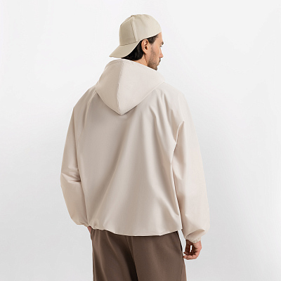 Ветровка (анорак) оверсайз унисекс RISSMAN, бежевая