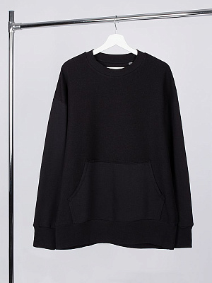 Свитшот оверсайз унисекс Vozduh, черный (Чёрный)