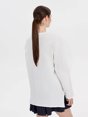 Лонгслив унисекс Siluetti Fuori, молочно-белый