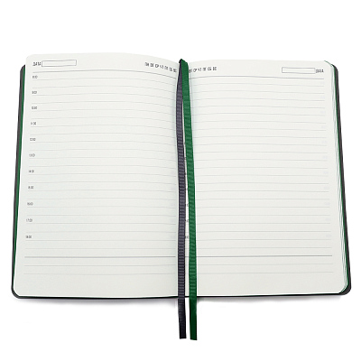 Ежедневник A5 недатированный Molfetta в мягком переплёте, серый/тёмно-зеленый