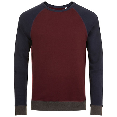 Толстовка унисекс Sandro, синяя с черным меланжем (Бордовый)