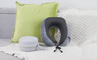 Подушка "Cloud" для путешествий в футляре, серый