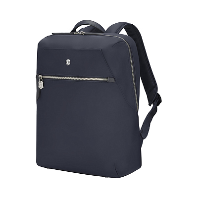 Рюкзак VICTORINOX Victoria Signature Compact Backpack, синий, нейлон/кожа, 30x16x38 см