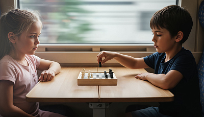 Набор игр "Joy" 4в1, натуральный