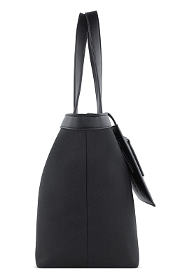 Сумка-тоут женская маленькая BUGATTI Elena, черная, канвас, полиуретан, 33 x 15,5 x 24 см