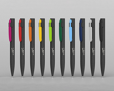 Ручка шариковая "Lip SOFTGRIP", черный с зеленым яблоком