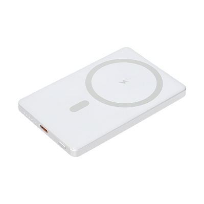 Внешний аккумулятор Atlantis PD 5000mAh с функцией беспроводной зарядки 15W  (Серебряный)