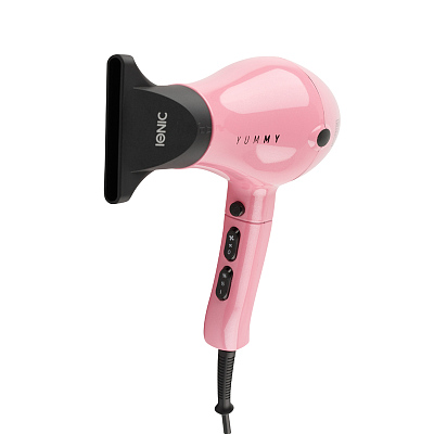 Фен DEWAL BEAUTY YumMy Pink, светло-розовый, 2000 Вт, ионизация, 1 насадка