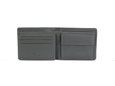 Бумажник Mano "Don Leonardo", с RFID защитой, натуральная кожа в сером цвете, 10,5 х 2 х 8,5 см
