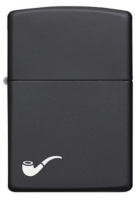 Зажигалка для трубок ZIPPO Pipe с покрытием Black Matte, латунь/сталь, чёрная, матовая, 36x12x56 мм