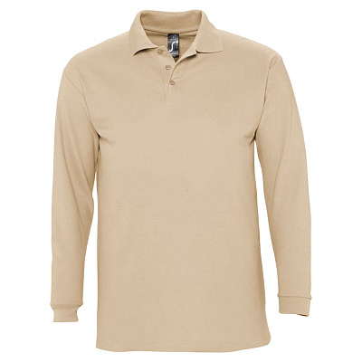 Рубашка поло мужская с длинным рукавом Winter II 210 белая (Бежевый)