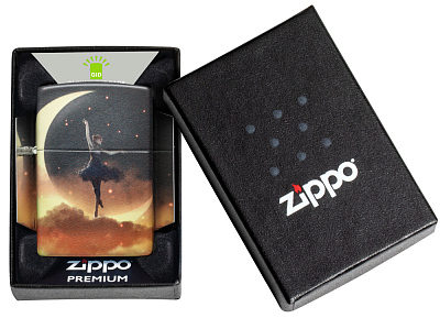 Зажигалка ZIPPO Mythological с покрытием Glow In The Dark Green, латунь/сталь, черная, 38x13x57 мм