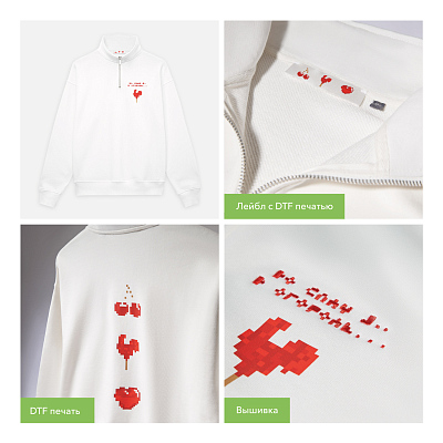 Толстовка на молнии унисекс Флоу (Flow), белая