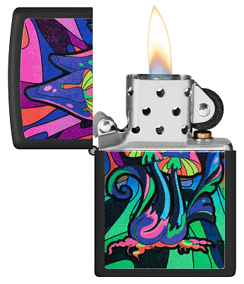 Зажигалка ZIPPO Counter Culture с покрытием Black Light, латунь/сталь, черная,матовая 38x13x57 мм