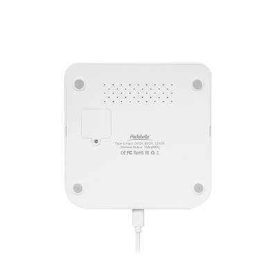 Зарядная станция с часами 15W Rigel, белая