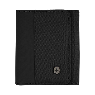 Бумажник VICTORINOX Travel Essentials Tri-Fold Wallet, чёрный, полиэстер, 9x2x10 см