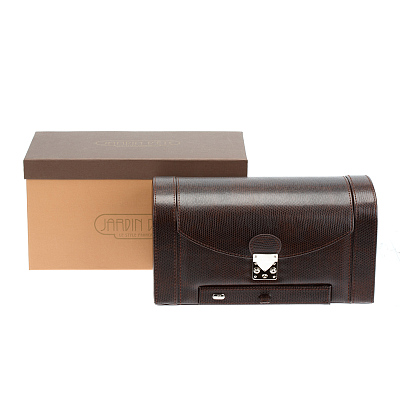 Шкатулка для часов и мужских аксессуаров Jardin D'Ete, цвет коричневый "змея", 26,5 x 13,0 x 13,5 см