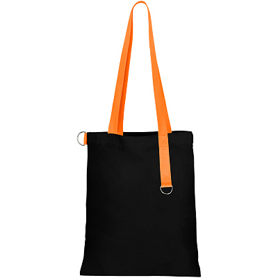 Сумка для покупок Black GLOW 325 г/м², оранжевый (Черный/оранжевый)