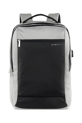 Рюкзак мужской BUGATTI Sera 15'', светло-серый, полиэстер, 32х12х46 см, 16 л
