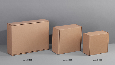 Коробка для набора средняя, самосборная, крафт, натуральный