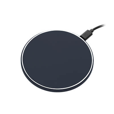 Беспроводное зарядное устройство с подсветкой 15W Аурис (Auris), синее